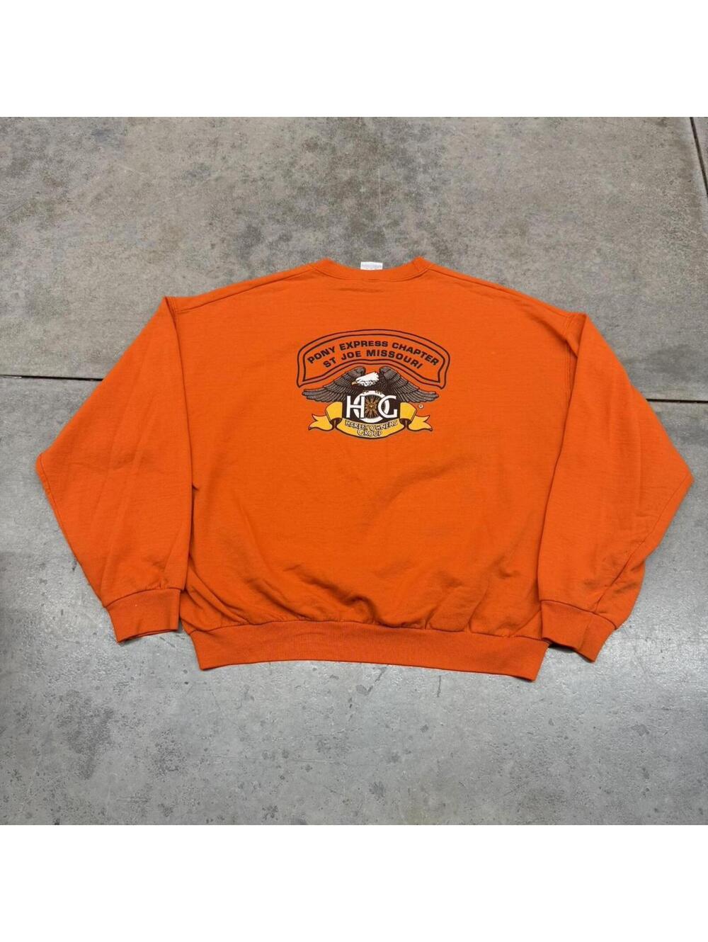 vintage harley davidson owners group orange hawk crewneck size xl